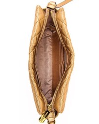 Золотой кожаный стеганый клатч от MICHAEL Michael Kors
