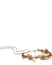 Золотой ободок/повязка с цветочным принтом от Jennifer Behr