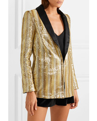 Женский золотой пиджак с пайетками с украшением от Alice + Olivia