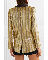 Женский золотой пиджак с пайетками с украшением от Alice + Olivia