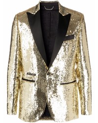 Мужской золотой пиджак с пайетками от Philipp Plein