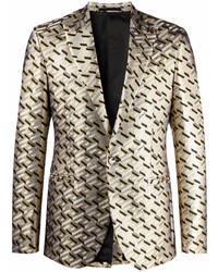 Мужской золотой пиджак с принтом от Versace