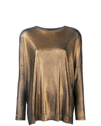 Женский золотой свитер с круглым вырезом от Avant Toi
