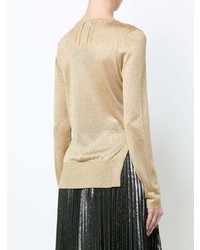 Женский золотой свитер с круглым вырезом от Rochas