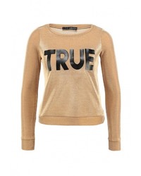 Женский золотой свитер с круглым вырезом