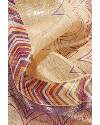 Женский золотой шарф с принтом от Missoni