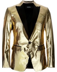 Мужской золотой шелковый пиджак от DSQUARED2