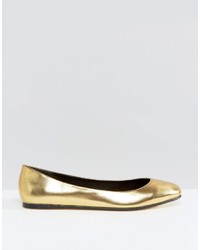 Золотые балетки от Asos