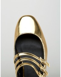 Золотые балетки от Asos