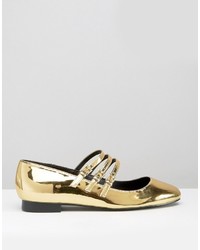 Золотые балетки от Asos