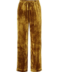 Женские золотые бархатные классические брюки от Stine Goya