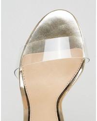 Золотые босоножки на каблуке от Miss Selfridge