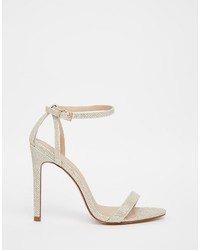 Золотые босоножки на каблуке от Asos