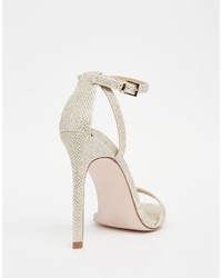 Золотые босоножки на каблуке от Asos