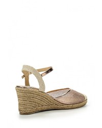 Золотые босоножки на танкетке от Lola Blue