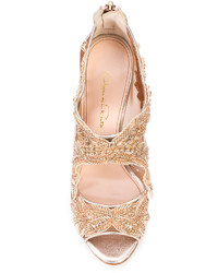 Женские золотые босоножки от Oscar de la Renta