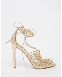 Женские золотые босоножки от Asos