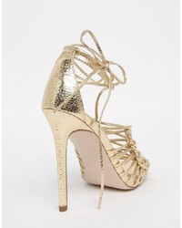 Женские золотые босоножки от Asos