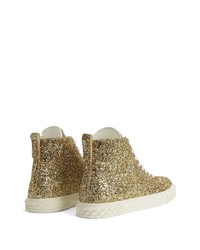 Мужские золотые высокие кеды от Giuseppe Zanotti