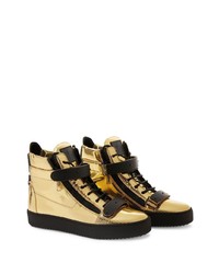 Мужские золотые высокие кеды от Giuseppe Zanotti