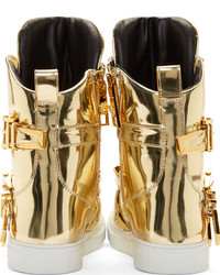 Женские золотые высокие кеды от Versace