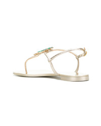 Золотые вьетнамки с украшением от Giuseppe Zanotti Design