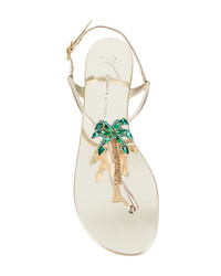 Золотые вьетнамки с украшением от Giuseppe Zanotti Design