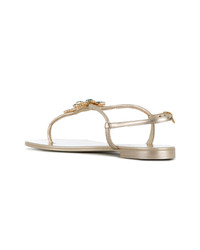 Золотые вьетнамки с украшением от Giuseppe Zanotti Design