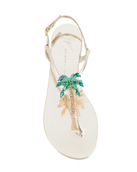 Золотые вьетнамки с украшением от Giuseppe Zanotti Design