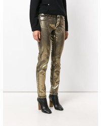 Золотые джинсы скинни от Philipp Plein