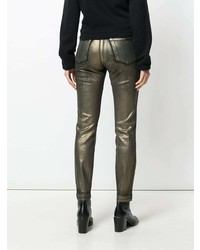 Золотые джинсы скинни от Philipp Plein