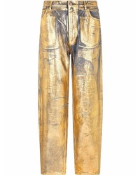 Мужские золотые джинсы от Dolce & Gabbana