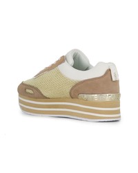 Женские золотые замшевые низкие кеды от Versace Jeans