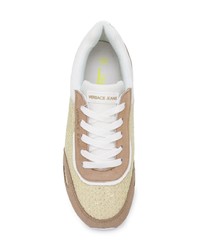 Женские золотые замшевые низкие кеды от Versace Jeans