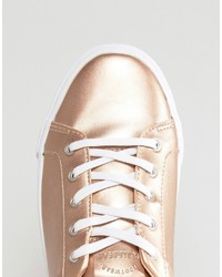 Женские золотые кеды от Pull&Bear