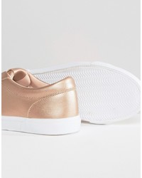 Женские золотые кеды от Pull&Bear