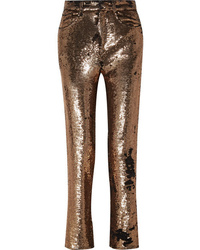 Женские золотые классические брюки с пайетками от IRO