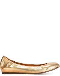 Золотые кожаные балетки от Lanvin