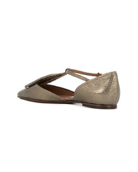 Золотые кожаные балетки от L'Autre Chose