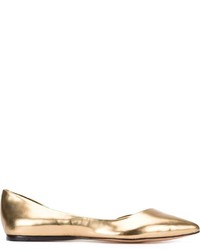 Золотые кожаные балетки от Vince Camuto