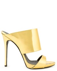 Золотые кожаные босоножки на каблуке от Giuseppe Zanotti
