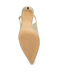 Золотые кожаные босоножки на каблуке от Made in Italia