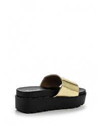 Женские золотые кожаные босоножки от Catherine