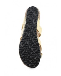 Женские золотые кожаные босоножки от Clowse