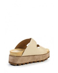 Женские золотые кожаные босоножки от Damerose