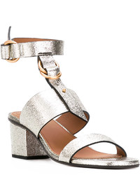 Женские золотые кожаные босоножки от Chloé