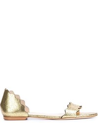 Женские золотые кожаные босоножки от Loeffler Randall