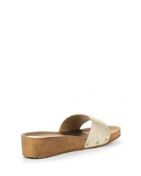 Женские золотые кожаные босоножки от Malien