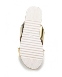 Женские золотые кожаные босоножки от Max Shoes