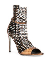 Золотые кожаные ботильоны с вырезом от Rene Caovilla